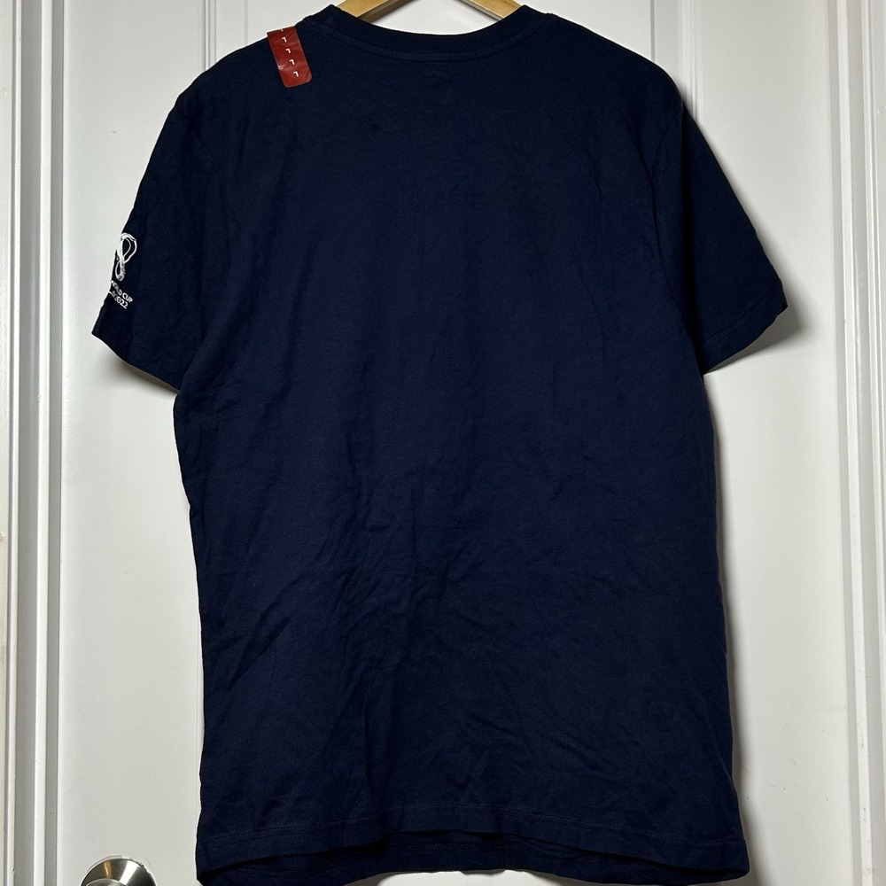 FIFA World Cup Qatar 2022 Team USA Flag Graphic Navy Blue‎ Short Sleeve T-Shirt - Picture 2 of 2